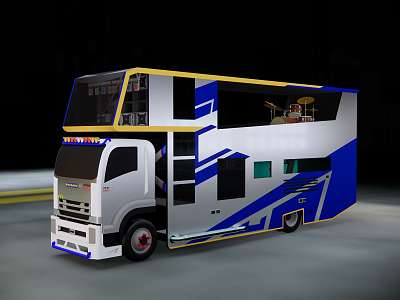 modern bus music bus 3d model