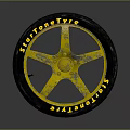 StarToneTyre Premium Car Tire With Yellow Alloy Wheel And Branded Design