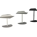 Modern Side Tables with Curved Folded Top and Round Base in Neutral Tones 3d model
