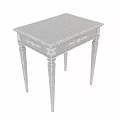 Classic Elegant Dining Table With Ornate Carved Details And Fluted Legs Design 3d model