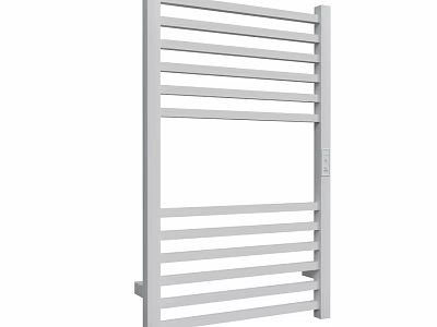 White Bathroom Accessories Towel Rack With Multiple Bars For Modern Bathroom 3d model