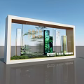 Modern Glass Structure Photo Spot With Green Plants And Branding Elements