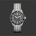 Invicta Classic Modern Watch With Silver Metal Band And Black Dial