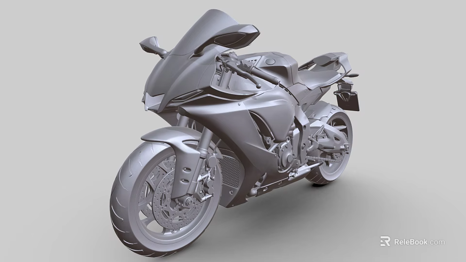 Sleek Sporty Motorcycle Design With Windshield Seat And Alloy Wheels 3d model 