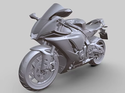 Sleek Sporty Motorcycle Design With Windshield Seat And Alloy Wheels 3d model