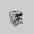 Stainless Steel Espresso Machine Modern Home Kitchen Appliance With Coffee Cups And Milk Frother