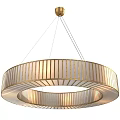 Elegant Modern Ring Shaped Chandelier With Gold Frame And Translucent Light Panels 3d model
