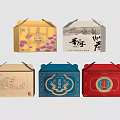 Traditional Chinese Style Daily Use Gift Boxes With Decorative Patterns And Assorted Colors 3d model