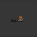 Orange Modern Flatbed Truck With Wooden Flatbed And Multiple Wheels