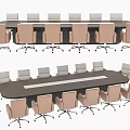 Modern Conference Table and Chair 3d model