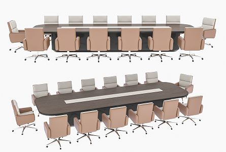 Modern Conference Table and Chair 3d model