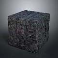 Gray Electronic Device Cube With Circuit Texture And Green Details