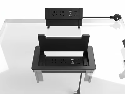 Modern Office Power Strip with Multiple Outlets and USB Charging Ports for Desktop Use 3d model