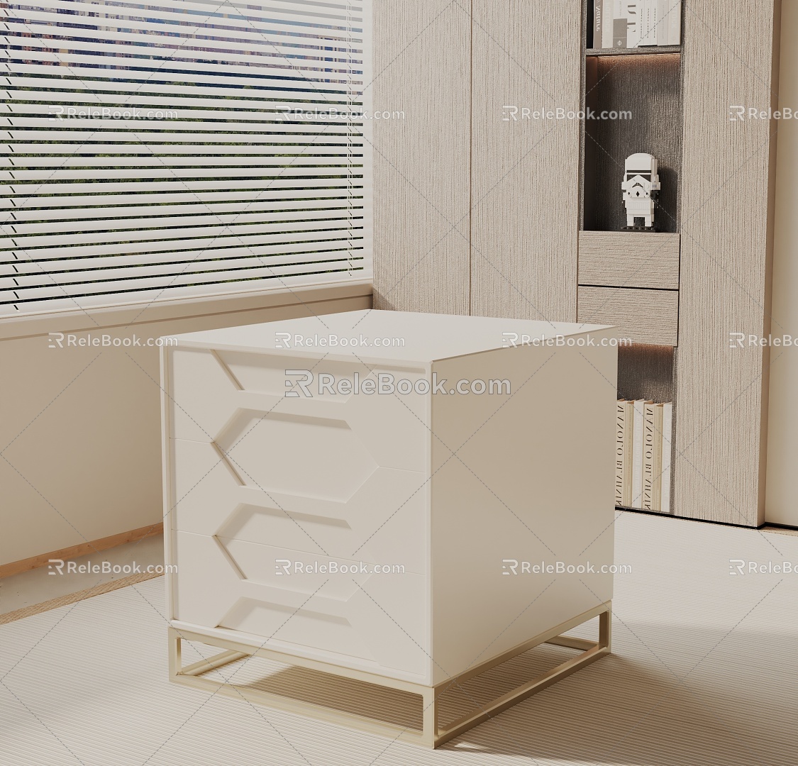 Modern Bedside Cabinet 3d model