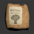 Handmade Mill Flour Paper Bag With Natural Tree Design For Home Baking Supplies