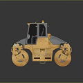 Yellow Heavy Duty Road Roller With Enclosed Cab And Dual Drums