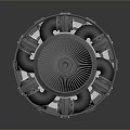 Futuristic Mechanical Device With Circular Top And Metallic Gear Structure 3d model