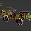 Yellow Caterpillar Logging Equipment With Large Chain Tires And Grapple