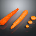 Fresh Orange Carrots With Whole And Sliced Pieces On Dark Surface