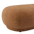 Modern Teal Velvet and Brown Teddy Fabric Ottoman with Round Shape for Home Decor