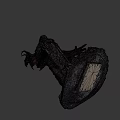 Game Movie Monster Character With Gray Skin Red Tentacles Red Spots Standing On Tree Stump