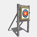 Outdoor Wooden Stand Archery Target Sports Equipment Featuring Colorful Bullseye Rings Design