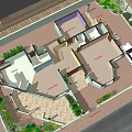 Two Story Detached Villa With Light Green Exterior Balcony Fence And Green Plants