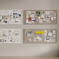 Wall Mounted Bulletin Boards Covered With Notes Photos And Charts In Creative Space