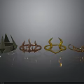 Four Stylish Decorative Rings With Geometric And Curved Metal Designs
