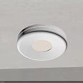 Round Chrome Ceiling Light With Metal Frame And White Illumination Installed On Ceiling 3d model