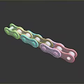 Stainless Steel Chain With Smooth Interconnected Links And Shiny Reflective Surface 3d model