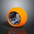 Modern Contemporary Orange Spherical Lighting Fixture Combination With Metallic Inner Structure 3d model