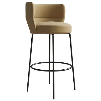 CPRN HOMOOD modern simple fabric bar chair bar stool 3d model