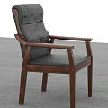 Modern Office Chair With Wooden Frame Dark Padded Seat And Armrests