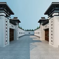 Chinese-style Gate Ancient Residential Archive 3d model