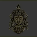 Carved Buddha Head Decorative Furniture With Intricate Patterns And Ornate Details