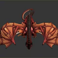 Red Dragon With Spread Red And Orange Wings In 3D Rendering 3d model
