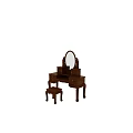 Traditional Wooden Dressing Table Interior Design With Mirror Drawers And Stool