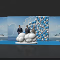 Launch Device At New Era Ceremony Featuring Three People And Blue Balloons