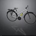 White City Bicycle with Black Rear Rack White Seat and Fenders for Urban Commuting