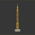 Yellow Tower Crane Heavy Construction Equipment With Tall Structure For Industrial Projects 3d model