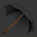 Practical Open Umbrella With Gray Canopy And Orange Handle For Daily Use 3d model
