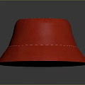 Stylish Red Felt Hat With Wide Brim And Stitching Detail On Dark Background