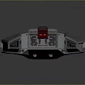 Futuristic Sci Fi Spaceship Model With Gray Body Red Accent Stripes And Streamlined Design