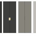 Modern Cabinet Doors In Different Colors With Metal And Orange Handles