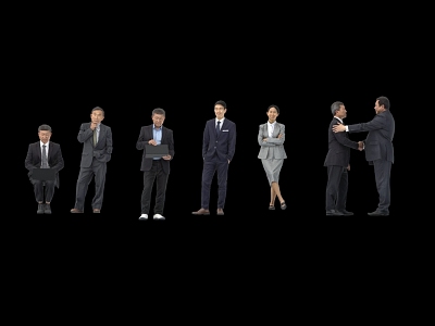 Asian office people business people 3d model