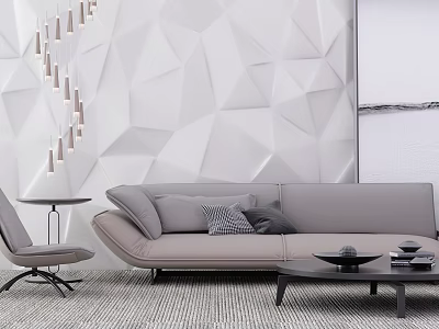 Modern sofa coffee table combination 3d model