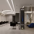 Modern Hair Salon Interior With Styling Chairs Mirrors And Elegant Decor