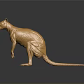 Golden Animal Sculpture With Metallic Texture Shiny Surface And Reflective Background
