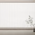 Modern Curtain Dream Curtain Cloth Curtain Shutter Vertical Curtain Jewelry Ornaments Green Plant Potted Plant Books Books 3d model